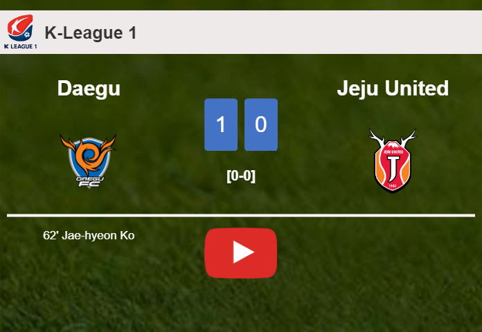 Daegu overcomes Jeju United 1-0 with a goal scored by J. Ko. HIGHLIGHTS