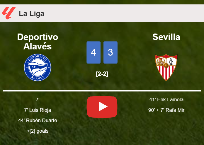 Deportivo Alavés prevails over Sevilla 4-3. HIGHLIGHTS