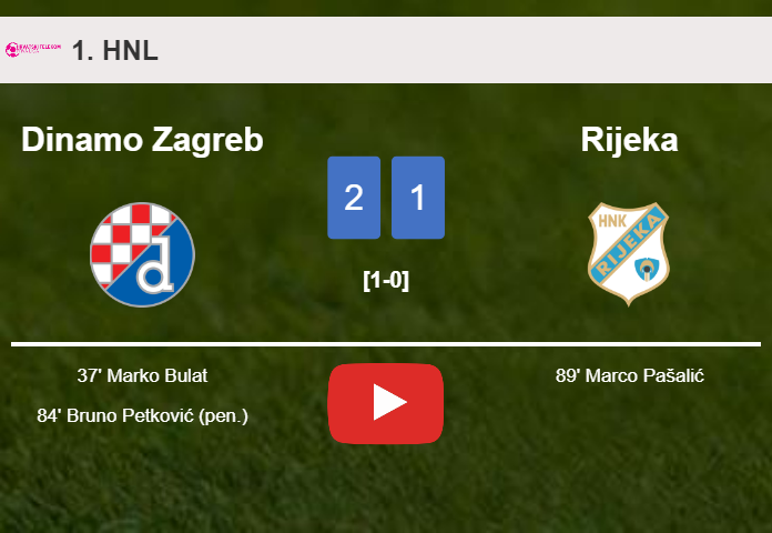 Dinamo Zagreb clutches a 2-1 win against Rijeka. HIGHLIGHTS