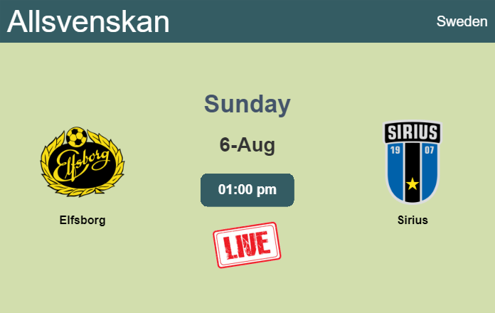 How to watch Elfsborg vs. Sirius on live stream and at what time