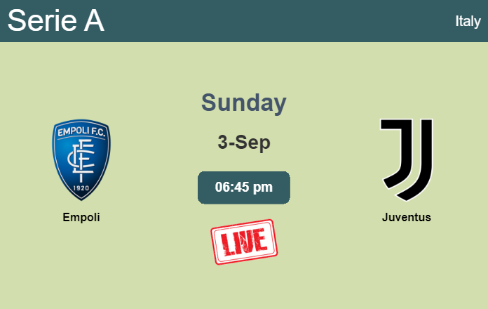 How to watch Empoli vs. Juventus on live stream and at what time