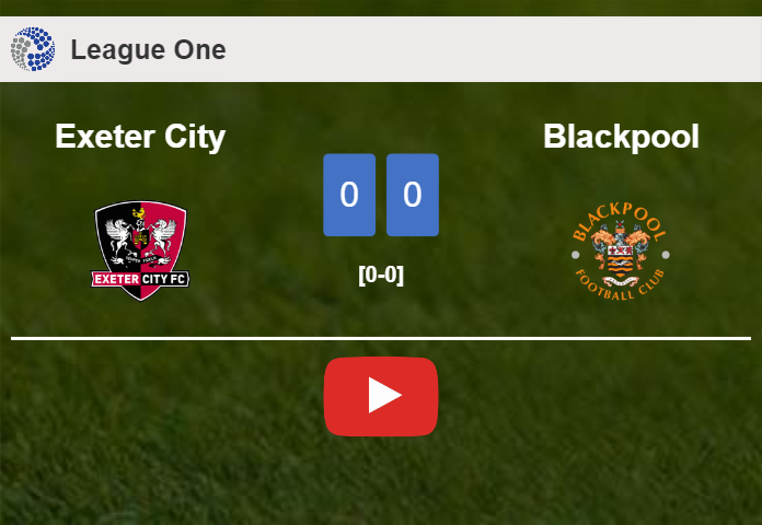 Exeter City draws 0-0 with Blackpool on Saturday. HIGHLIGHTS