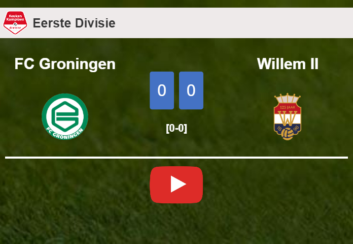 FC Groningen draws 0-0 with Willem II on Sunday. HIGHLIGHTS