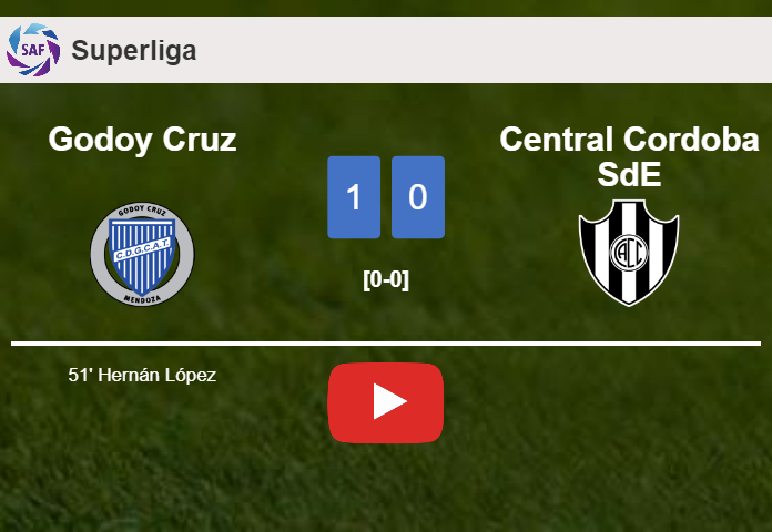 Godoy Cruz overcomes Central Cordoba SdE 1-0 with a goal scored by H. López. HIGHLIGHTS