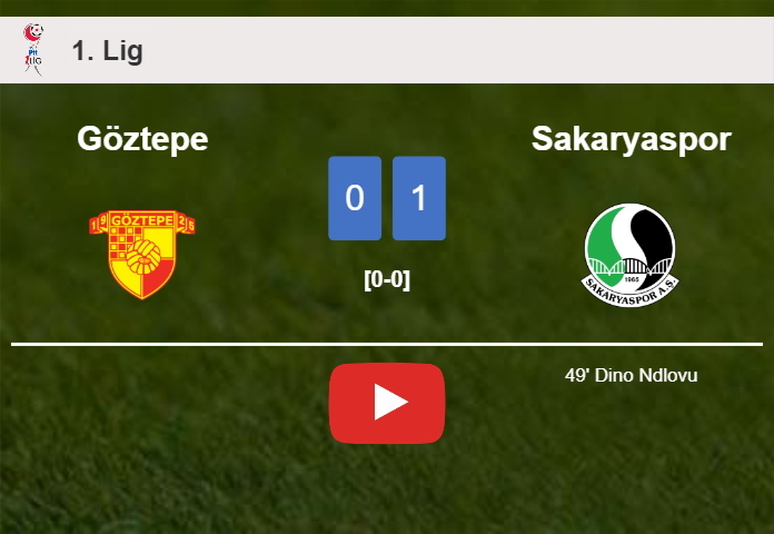 Sakaryaspor beats Göztepe 1-0 with a goal scored by D. Ndlovu. HIGHLIGHTS