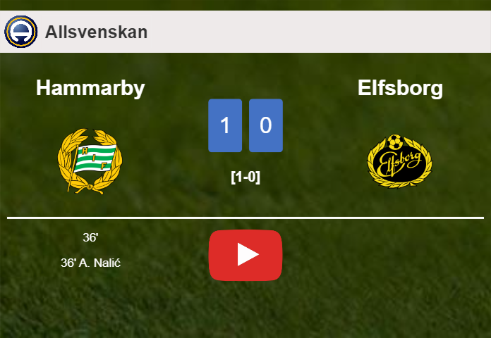 Hammarby tops Elfsborg 1-0 with a goal scored by A. Nalić. HIGHLIGHTS