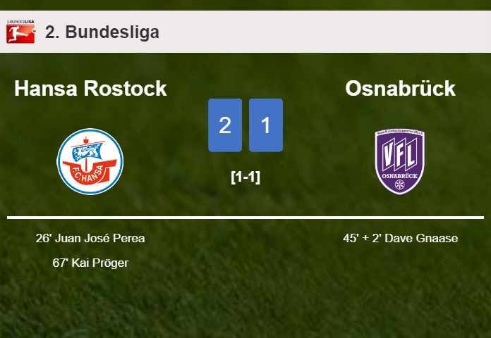 Hansa Rostock overcomes Osnabrück 2-1