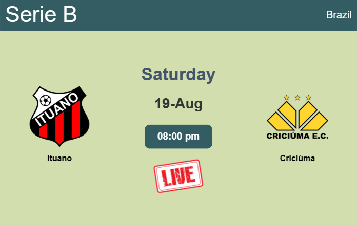 How to watch Ituano vs. Criciúma on live stream and at what time