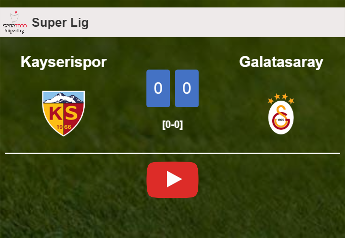 Kayserispor draws 0-0 with Galatasaray on Saturday. HIGHLIGHTS