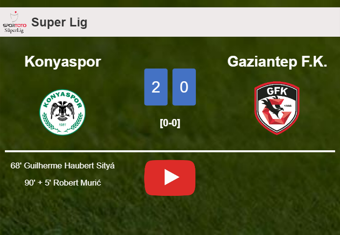 Konyaspor conquers Gaziantep F.K. 2-0 on Friday. HIGHLIGHTS