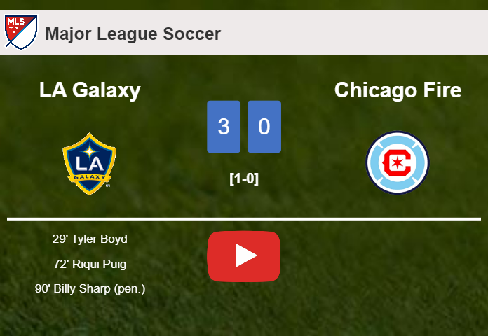 LA Galaxy tops Chicago Fire 3-0. HIGHLIGHTS