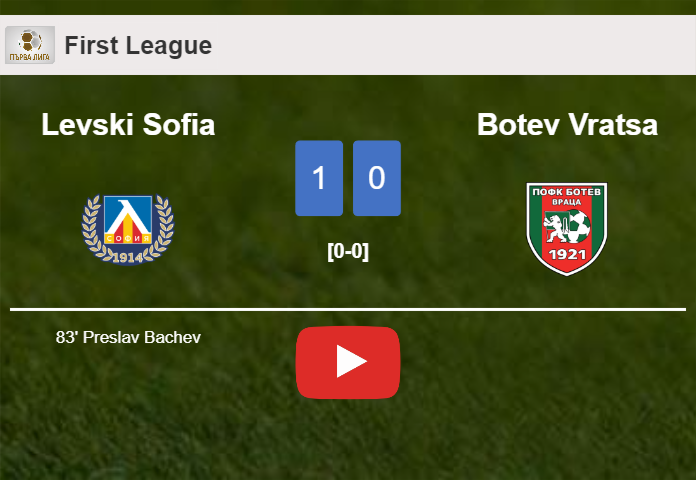 Levski Sofia conquers Botev Vratsa 1-0 with a goal scored by P. Bachev. HIGHLIGHTS