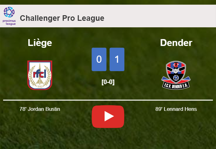 Dender overcomes Liège 1-0 with a late goal scored by Lennard Hens. HIGHLIGHTS