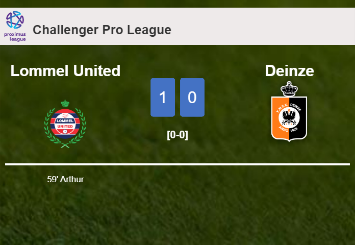 Lommel United prevails over Deinze 1-0 with a goal scored by Arthur