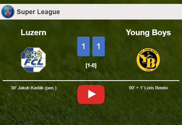 Young Boys grabs a draw against Luzern. HIGHLIGHTS