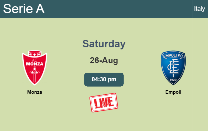 How to watch Monza vs. Empoli on live stream and at what time