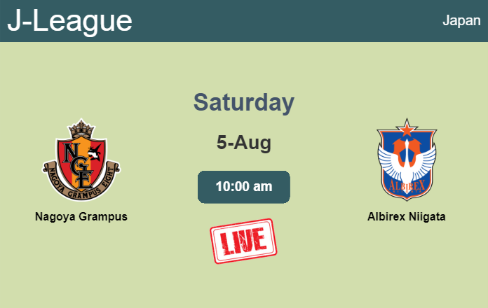 How to watch Nagoya Grampus vs. Albirex Niigata on live stream and at what time
