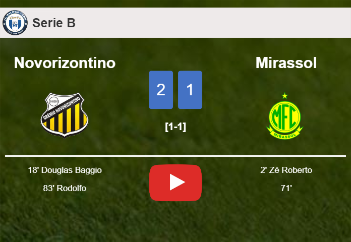 Novorizontino recovers a 0-1 deficit to defeat Mirassol 2-1. HIGHLIGHTS