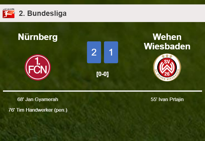 Nürnberg recovers a 0-1 deficit to prevail over Wehen Wiesbaden 2-1