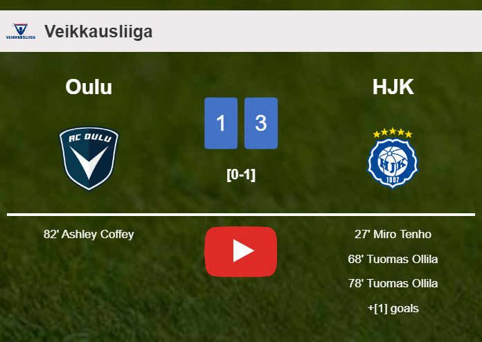 HJK defeats Oulu 3-1. HIGHLIGHTS
