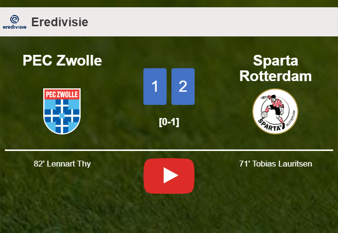 Sparta Rotterdam defeats PEC Zwolle 2-1. HIGHLIGHTS