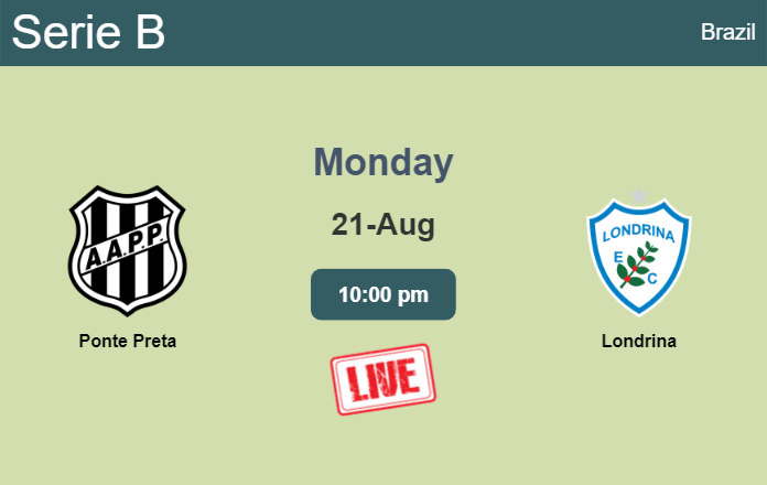 How to watch Ponte Preta vs. Londrina on live stream and at what time