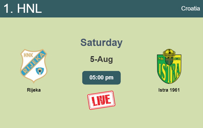 How to watch Rijeka vs. Istra 1961 on live stream and at what time