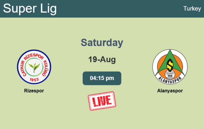 How to watch Rizespor vs. Alanyaspor on live stream and at what time