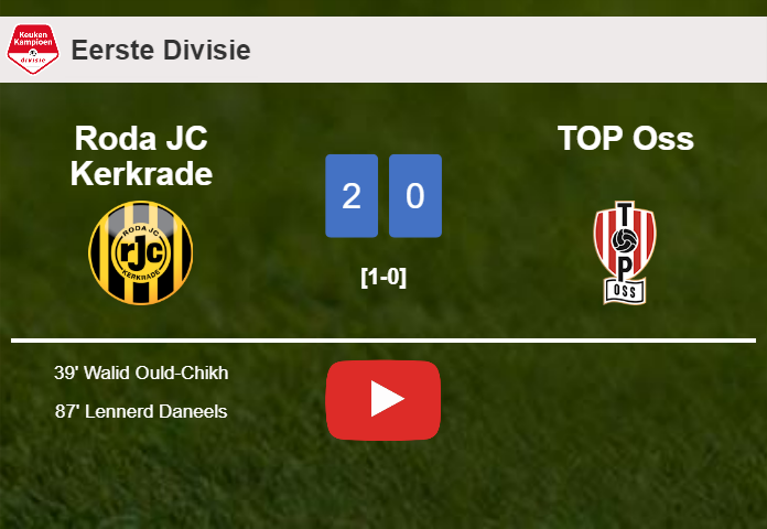 Roda JC Kerkrade defeats TOP Oss 2-0 on Friday. HIGHLIGHTS