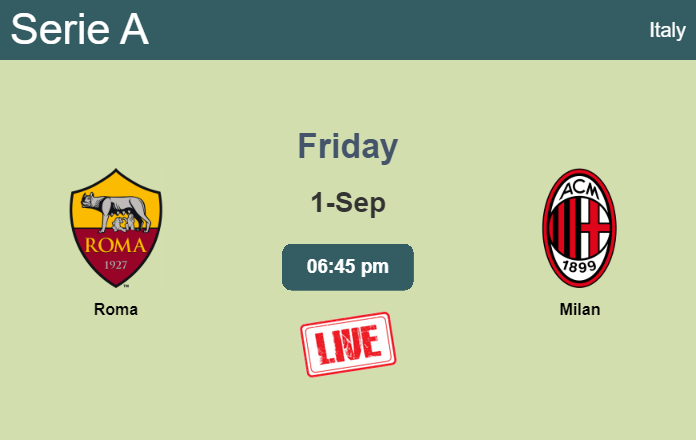 How to watch Roma vs. Milan on live stream and at what time