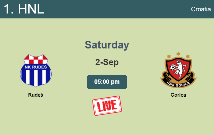 How to watch Rudeš vs. Gorica on live stream and at what time