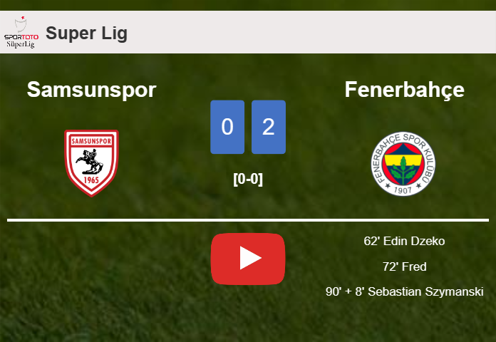 Fenerbahçe defeats Samsunspor 2-0 on Monday. HIGHLIGHTS