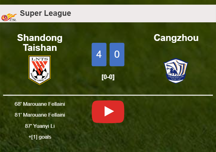 Shandong Taishan liquidates Cangzhou 4-0 showing huge dominance. HIGHLIGHTS