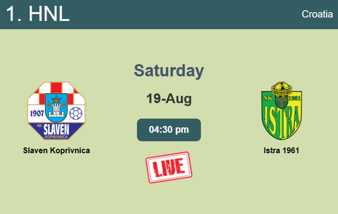 How to watch Slaven Koprivnica vs. Istra 1961 on live stream and at what time