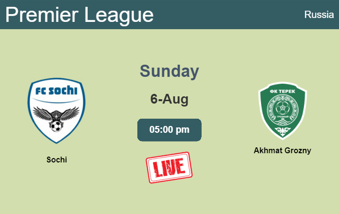 How to watch Sochi vs. Akhmat Grozny on live stream and at what time