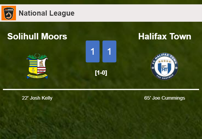 Solihull Moors and Halifax Town draw 1-1 on Friday