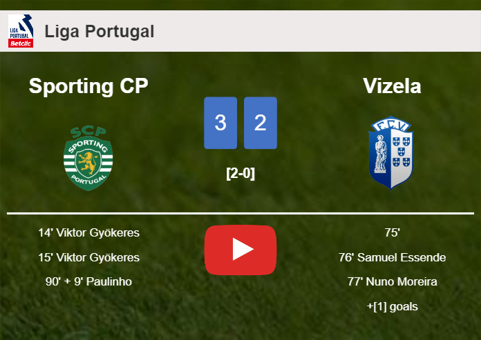 Sporting CP overcomes Vizela 3-2. HIGHLIGHTS