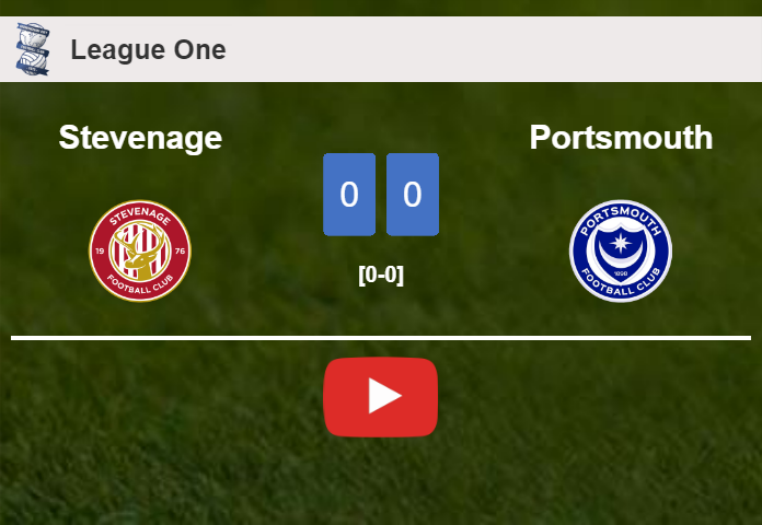 Stevenage draws 0-0 with Portsmouth on Saturday. HIGHLIGHTS