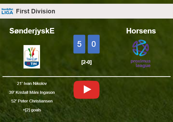 SønderjyskE wipes out Horsens 5-0 with a superb performance. HIGHLIGHTS