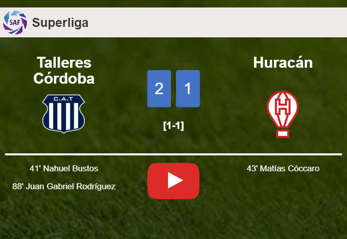 Talleres Córdoba snatches a 2-1 win against Huracán. HIGHLIGHTS