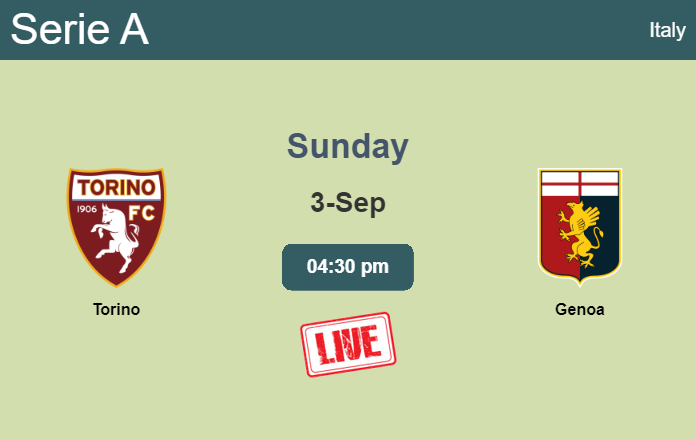 How to watch Torino vs. Genoa on live stream and at what time