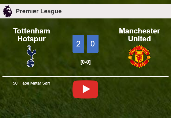 Tottenham Hotspur defeats Manchester United 2-0 on Saturday. HIGHLIGHTS