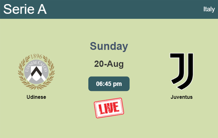 How to watch Udinese vs. Juventus on live stream and at what time