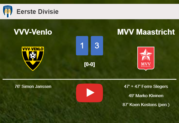 MVV Maastricht conquers VVV-Venlo 3-1. HIGHLIGHTS