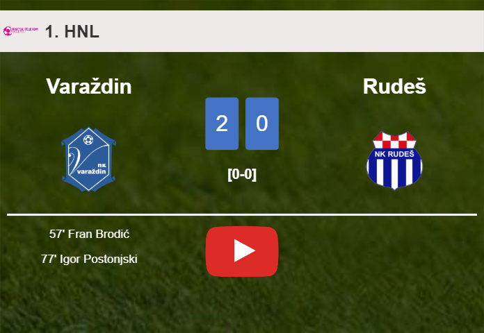 Varaždin conquers Rudeš 2-0 on Saturday. HIGHLIGHTS