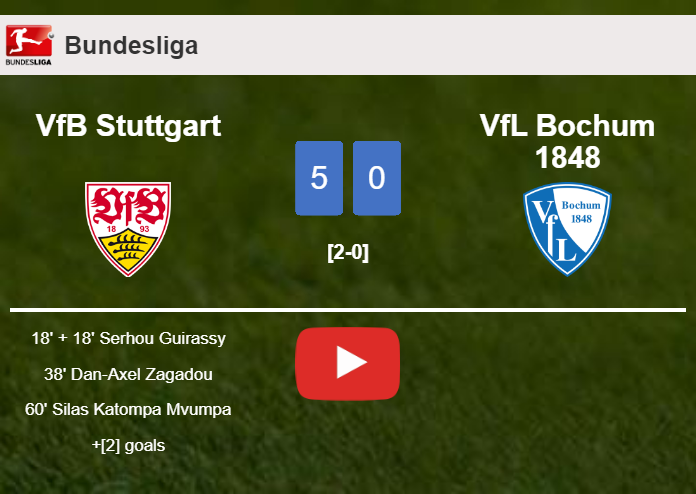 VfB Stuttgart obliterates VfL Bochum 1848 5-0 with a superb performance. HIGHLIGHTS
