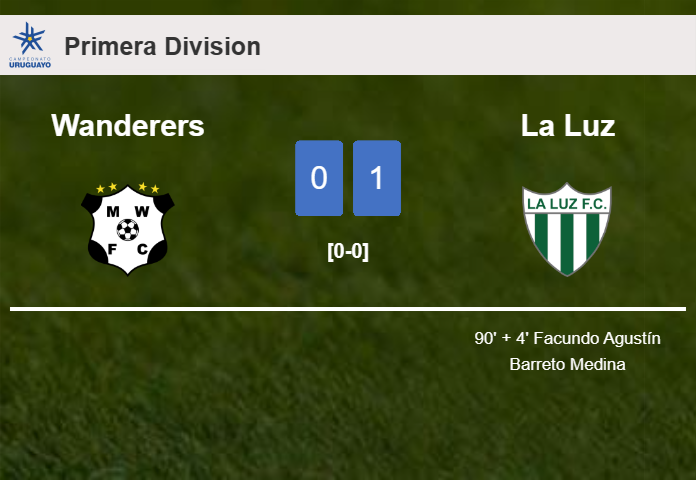 La Luz overcomes Wanderers 1-0 with a late goal scored by F. Agustín