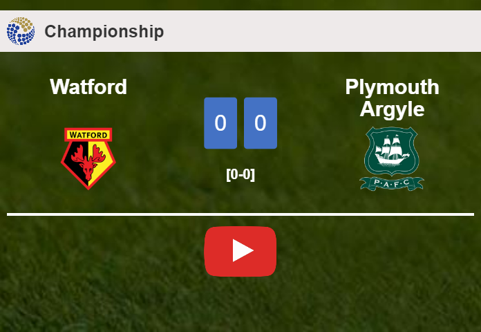 Watford draws 0-0 with Plymouth Argyle on Saturday. HIGHLIGHTS
