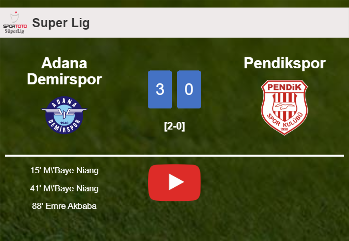 Adana Demirspor conquers Pendikspor 3-0. HIGHLIGHTS