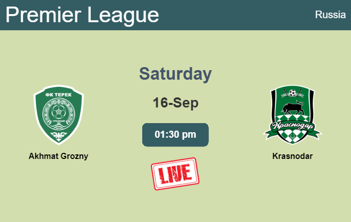 How to watch Akhmat Grozny vs. Krasnodar on live stream and at what time